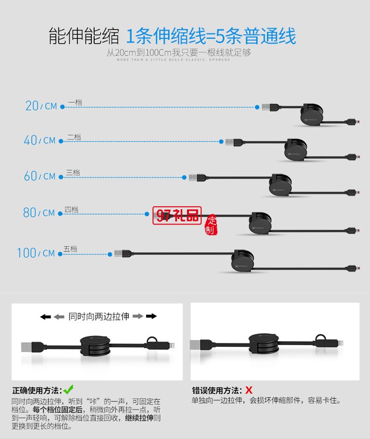 二合一數據線  蘋果安卓通用數據線 創(chuàng)意數據線垠藝生物定制
