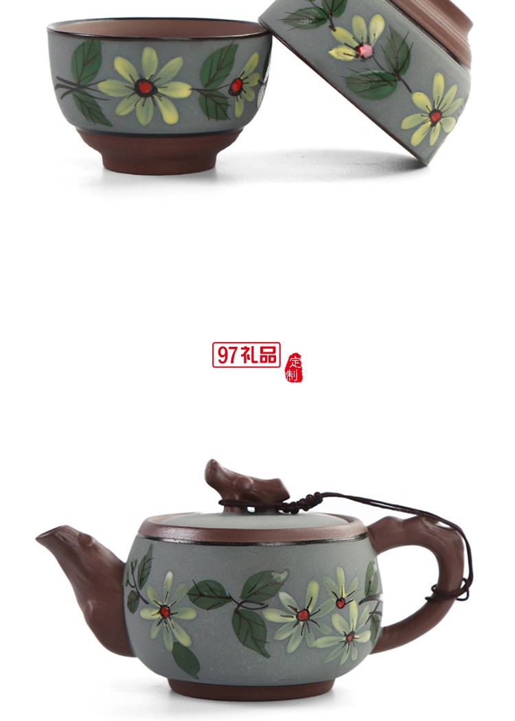 創意新品純手繪釉下彩功夫茶具公道杯茶海盛茶器泡茶器茶杯茶碗