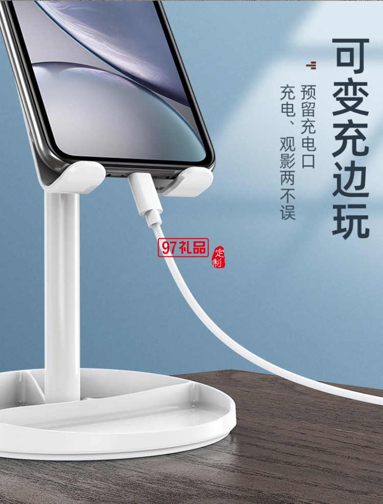 帶鏡子圓盤收納可升降調節桌面懶人伸縮通用平板手機支架