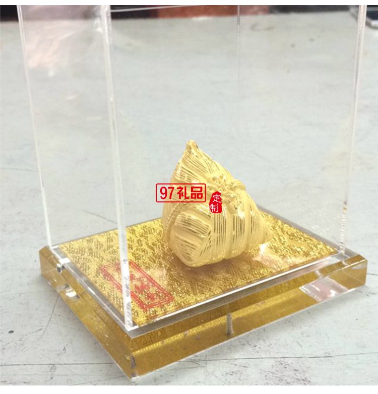 寓意一生金  端午節絨沙金粽紀念禮品擺件