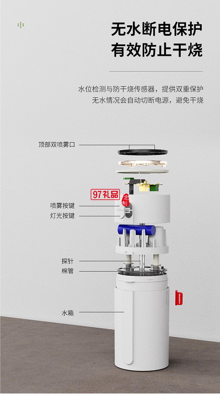 dolby定制智能小加濕器 雙噴大霧量智能顯屏手感應調節噴霧風扇