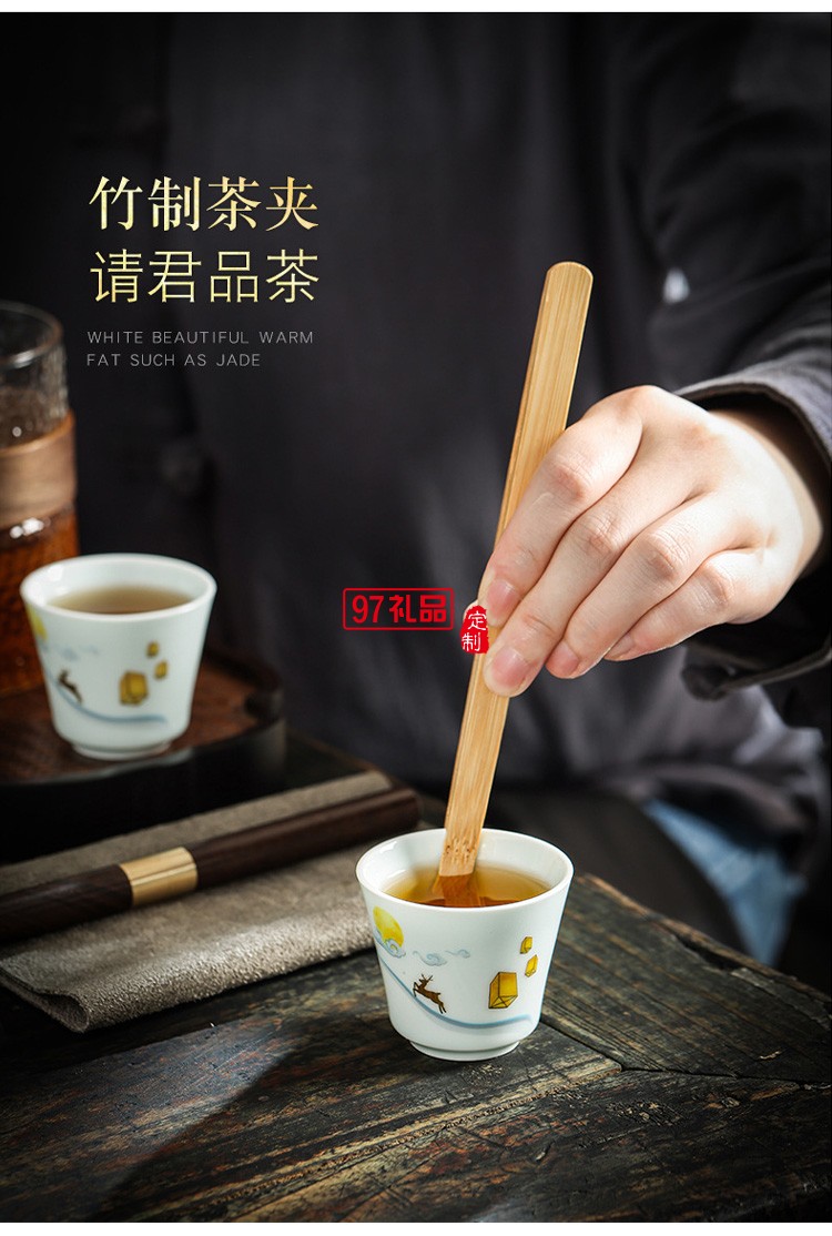 中秋節房地產銀行茶具禮盒茶水分離套裝公司隨手開業禮品月餅logo