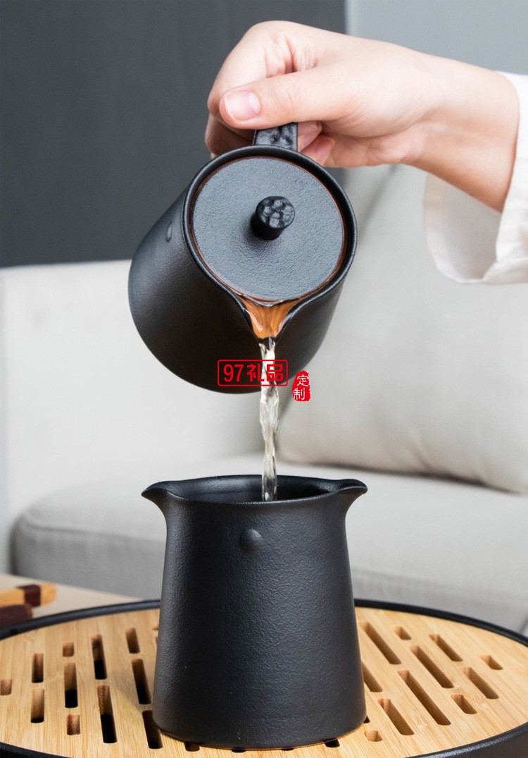 小型功夫茶具套裝日式簡約復(fù)古辦公室家用小套儲水小茶盤茶臺一體