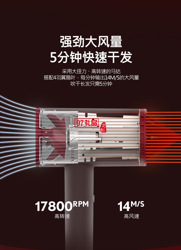 ApiYoo艾優電吹風機恒溫負離子PF7定制公司廣告禮品